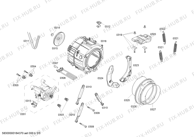 Схема №1 WAP24269TC Serie | 6 с изображением Панель управления для стиралки Bosch 11021927